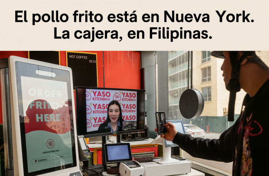 El pollo frito está en Nueva York. La cajera, en Filipinas