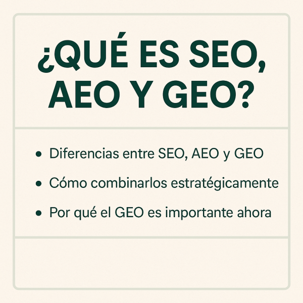 ¿Qué es SEO, AEO y GEO?