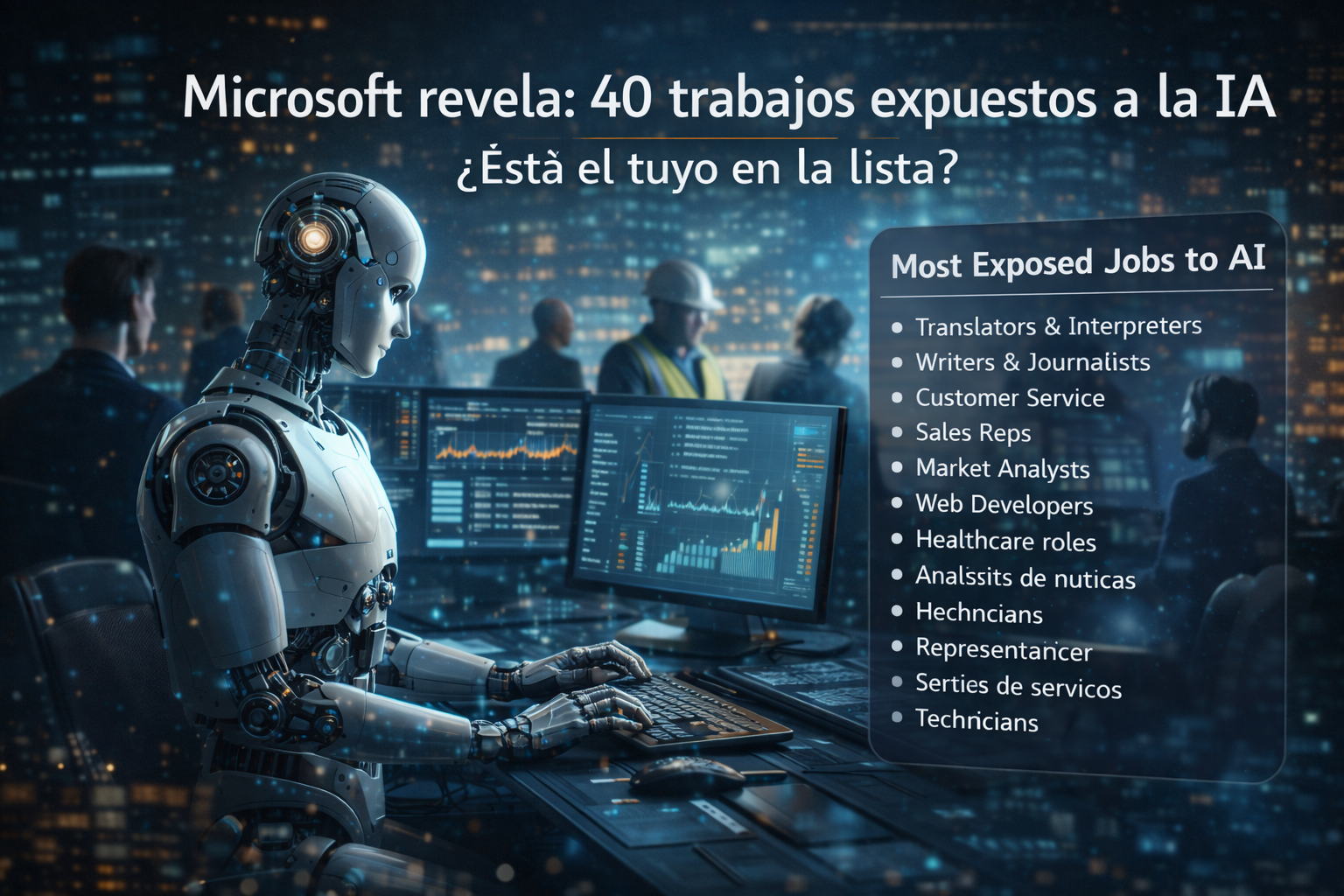 Microsoft revela los 40 trabajos más expuestos a la IA: ¿el tuyo está en la lista?