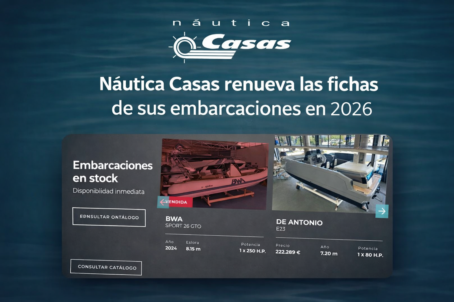 Náutica Casas ha renovado las fichas de sus embarcaciones en 2026