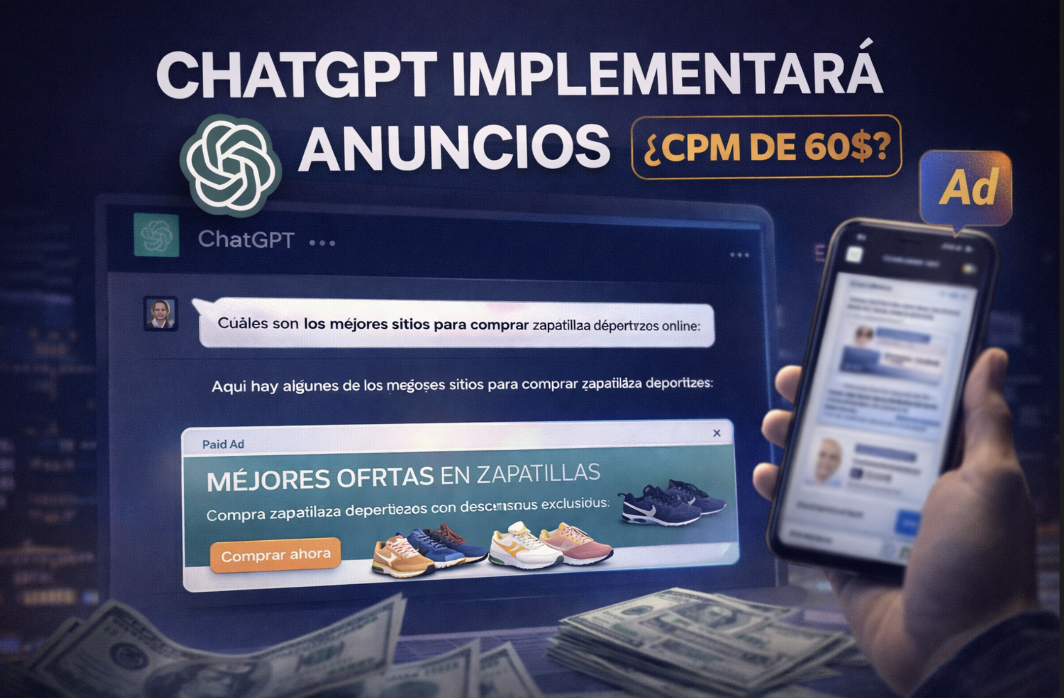 ChatGPT implementará anuncios: ¿CPM de 60$?