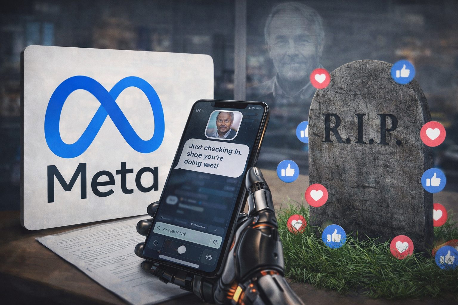 Meta patenta IA para seguir publicando tras morir