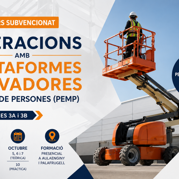 Curso de Operaciones con Plataformas Elevadoras Móviles de Personas (PEMP) 3A y 3B: formación subvencionada para trabajadores en activo