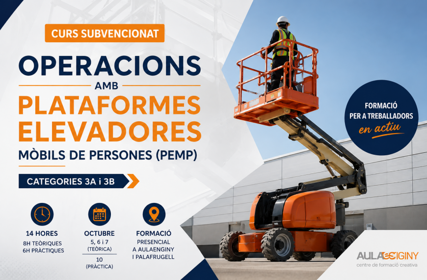 Curso de Operaciones con Plataformas Elevadoras Móviles de Personas (PEMP) 3A y 3B: formación subvencionada para trabajadores en activo