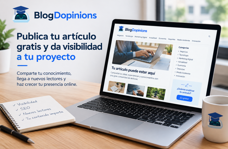 Publica tu artículo gratis en BlogDopinions y da visibilidad a tu proyecto