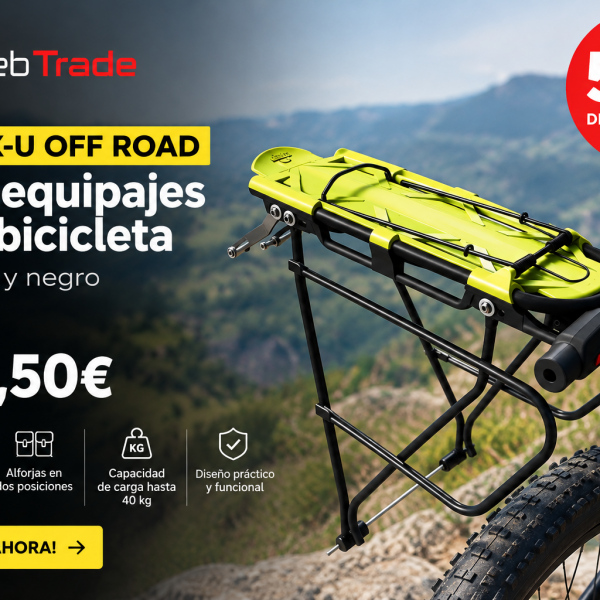 ¡50 % de descuento en el portaequipajes CODEX-U Off Road amarillo y negro en iWebTrade!